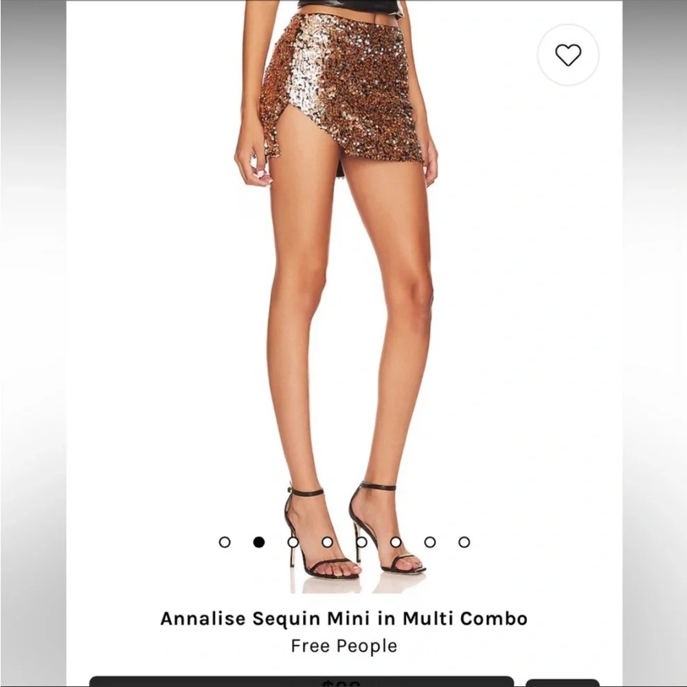 NWT Free People Annalise Sequin Mini Skirt / Multi Combo